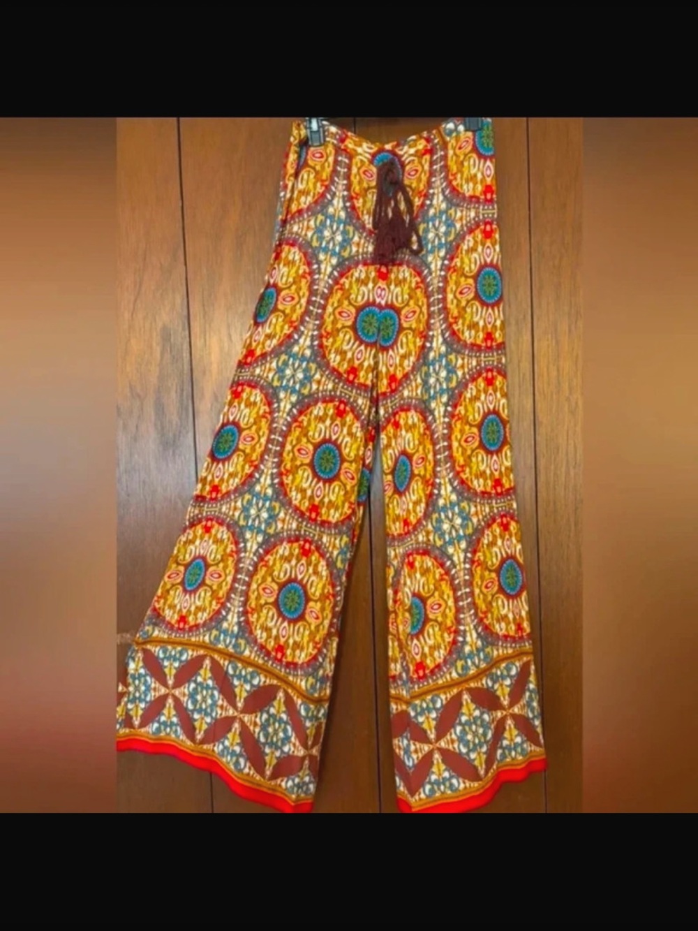 Arden B Multicolor Boho Print Pants - Red, Yellow, Brown